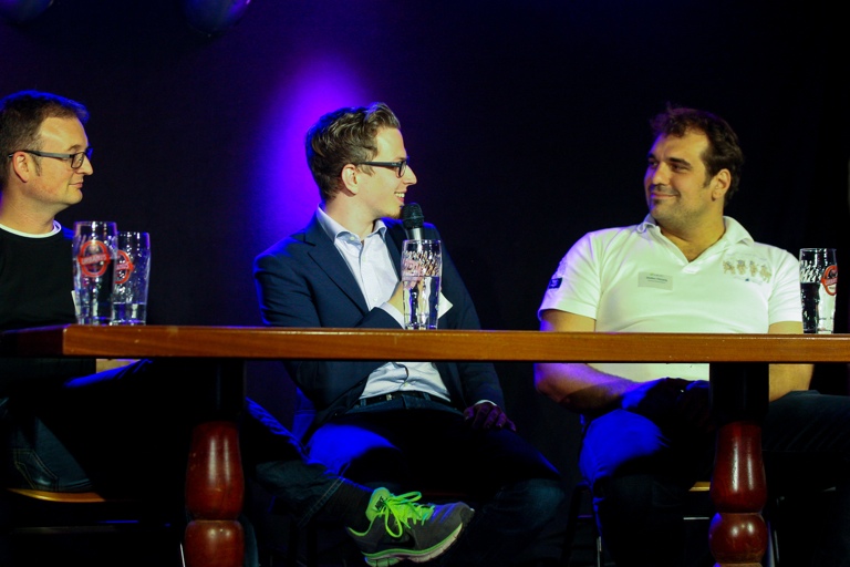 Kreativunternehmer im Erfahrungsaustausch: Michael Herrmann (von links), Axel-Schweer Baumeister und Steffen Herppig. Fotos: Frank Stolle