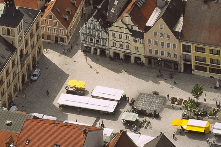 Luftaufnahme vom Pfaffenhofener Hauptplatz. Quelle: WSP