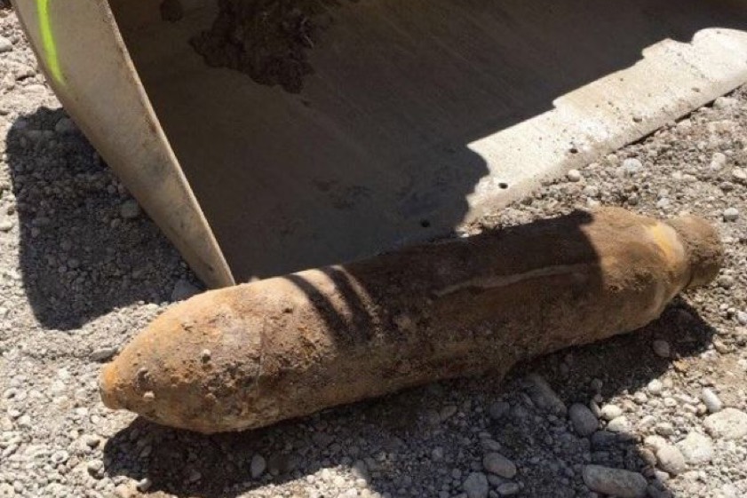 Die entschärfte Fliegerbombe. Foto: Polizei
