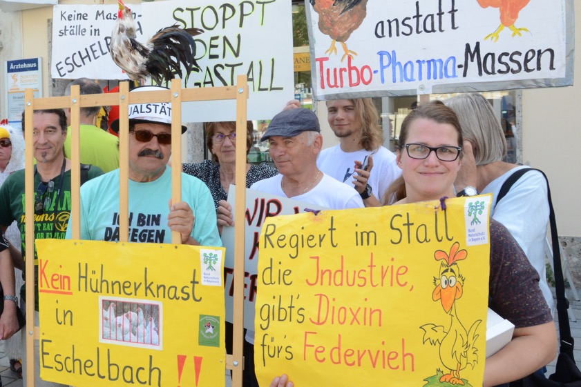 Am vergangenen Wochenende wurde am Pfaffenhofener Hauptplatz gegen das Vorhaben im Wolnzacher Ortsteil Eschelbach demonstriert. Foto: Zell