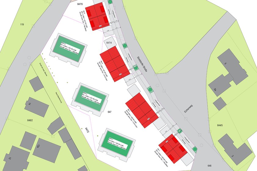 Die geplante Bebauung im Übersichtsplan. Quelle: Stadtverwaltung