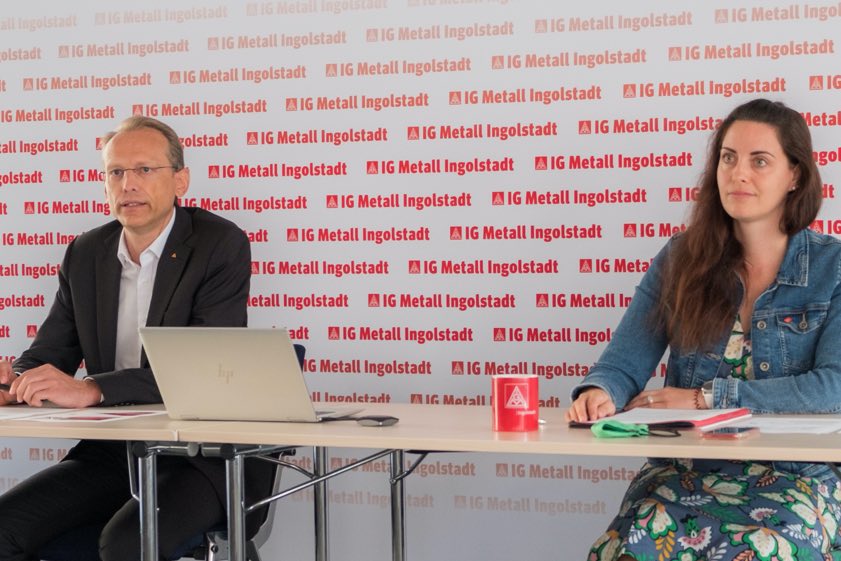 Bernhard Stiedl und Tamara Hübner. Foto: IG-Metall Ingolstadt