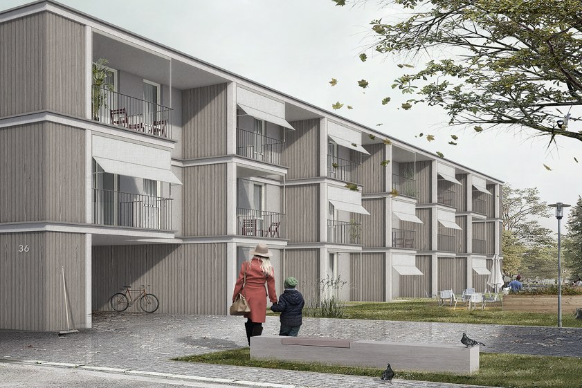 Beispielhafte Visualisierung der Bauweise für das aktuelle Bauprojekt.