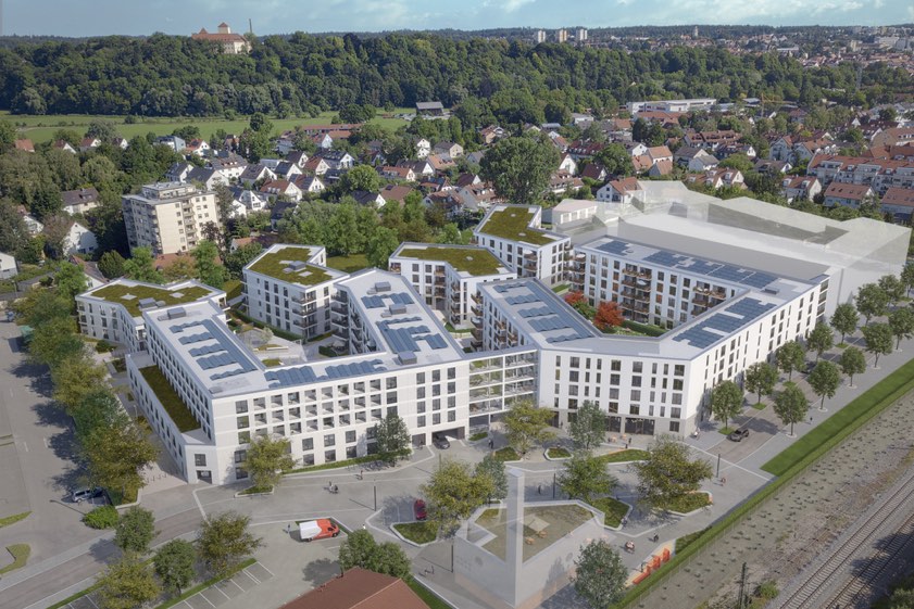 Wohnquartiers-Entwicklung an der Angerstraße in Freising. Grafik: Park Immobilien Projekt Freising GmbH & Co. KG