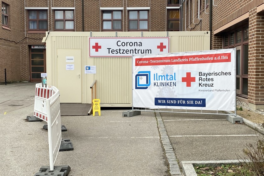 Das Corona-Test-Zentrum an der Ilmtalklinik in Pfaffenhofen. Archivfoto: Landratsamt