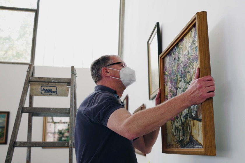 Vorbereitungen zur Weingartner-Ausstellung in der Kunsthalle. Foto: Sammetinger