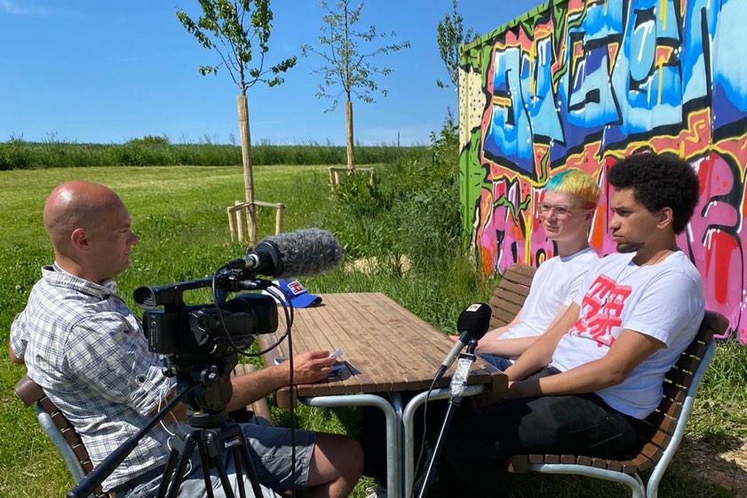 Dreharbeiten des finnischen Fernsehens in Pfaffenhofen. Foto: Matthias Stadler