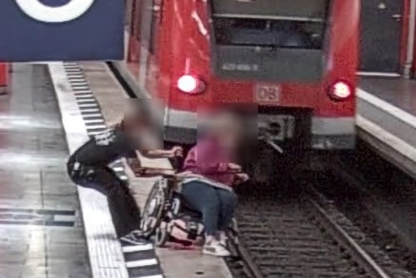 Bild von der Überwachungs-Kamera am Bahnsteig. Foto: Bundespolizei München
