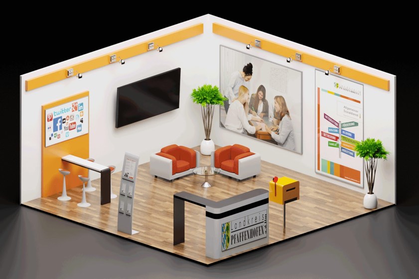 Virtueller Messestand.