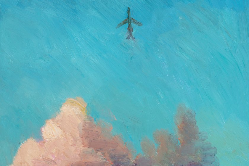 Ausschnitt aus dem Werk "Ascending" von Max Biller, dem Titel-Motiv der Ausstellung. Unten sehen Sie das vollständige Bild. Foto: Biller