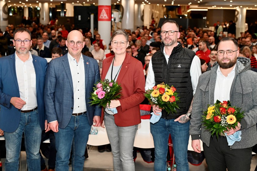 Carlos Gil (von links), Jörg Schlagbauer, Karola Frank, Christopher Dengler und Florian Schmid. Foto: Alfred Weck