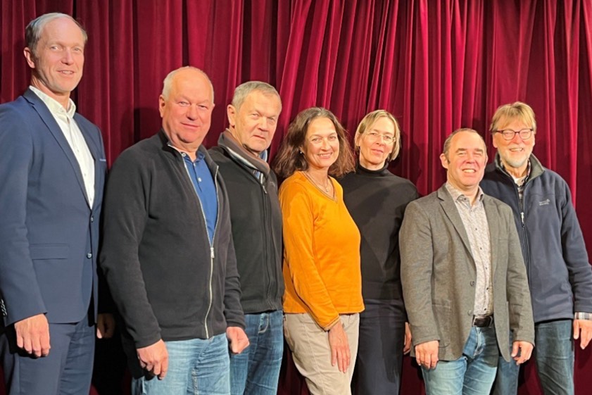 Der Stiftungs-Beirat mit dem Beirats-Vorsitzenden Tino Müller (von links), Auwi Geyer, Franz Landsberger, Katrin Meinersmann und Cordula Jany sowie den beiden Stiftungs-Vorsitzenden Reinhard Greiner und Martin Wolf. Foto: oh