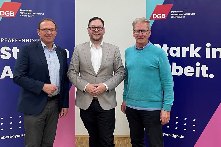 Martin Thalmeier (von links), Christian De Lapuente und Roland Dörfler. Foto: DGB